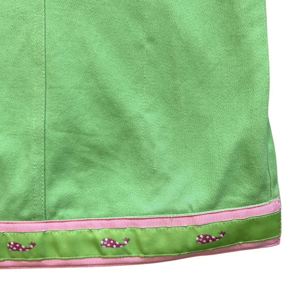 QUACKER FACTORY Green Jacket sz 1X Grosgrain Ribbon Pink Whale Trim Resortwear - Picture 9 of 11